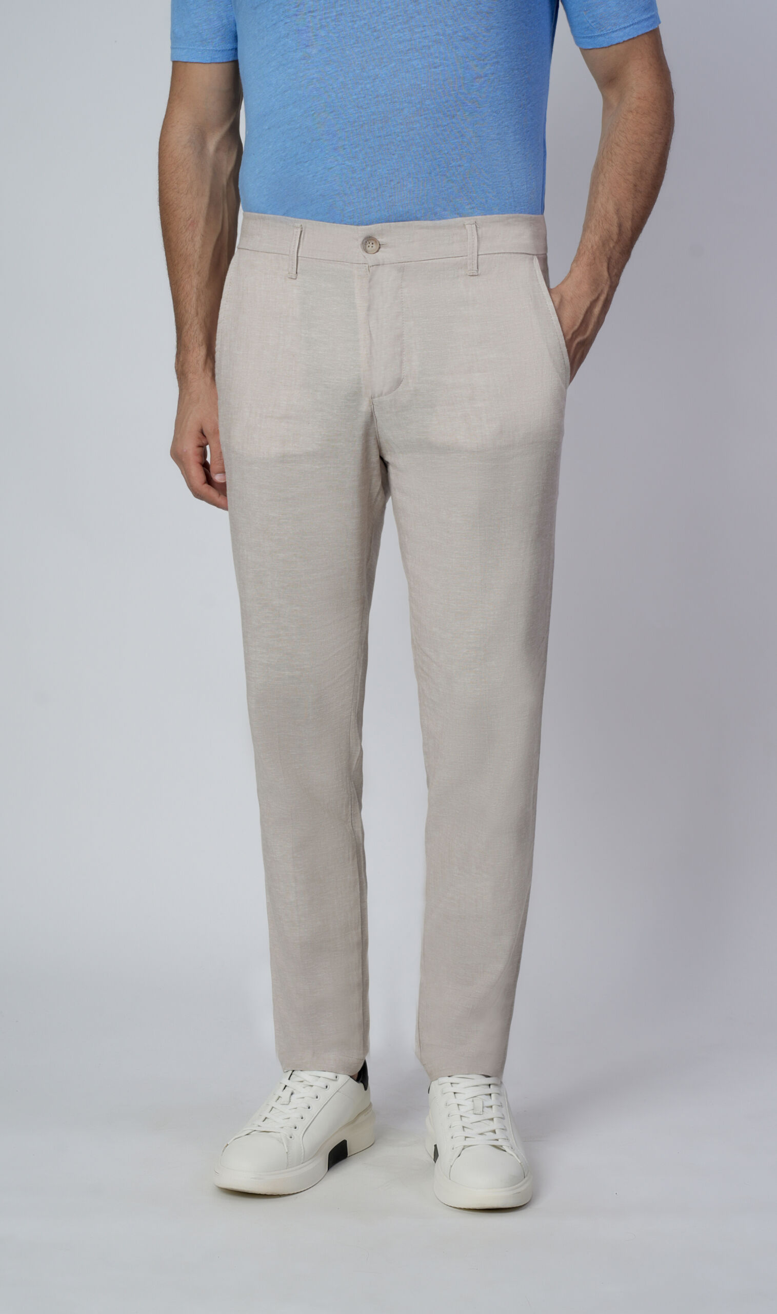 Arezzo Beige 4 scaled 1stAmerican pantalone da uomo classico in lino - pantalone tasca classica 100% Made in Italy