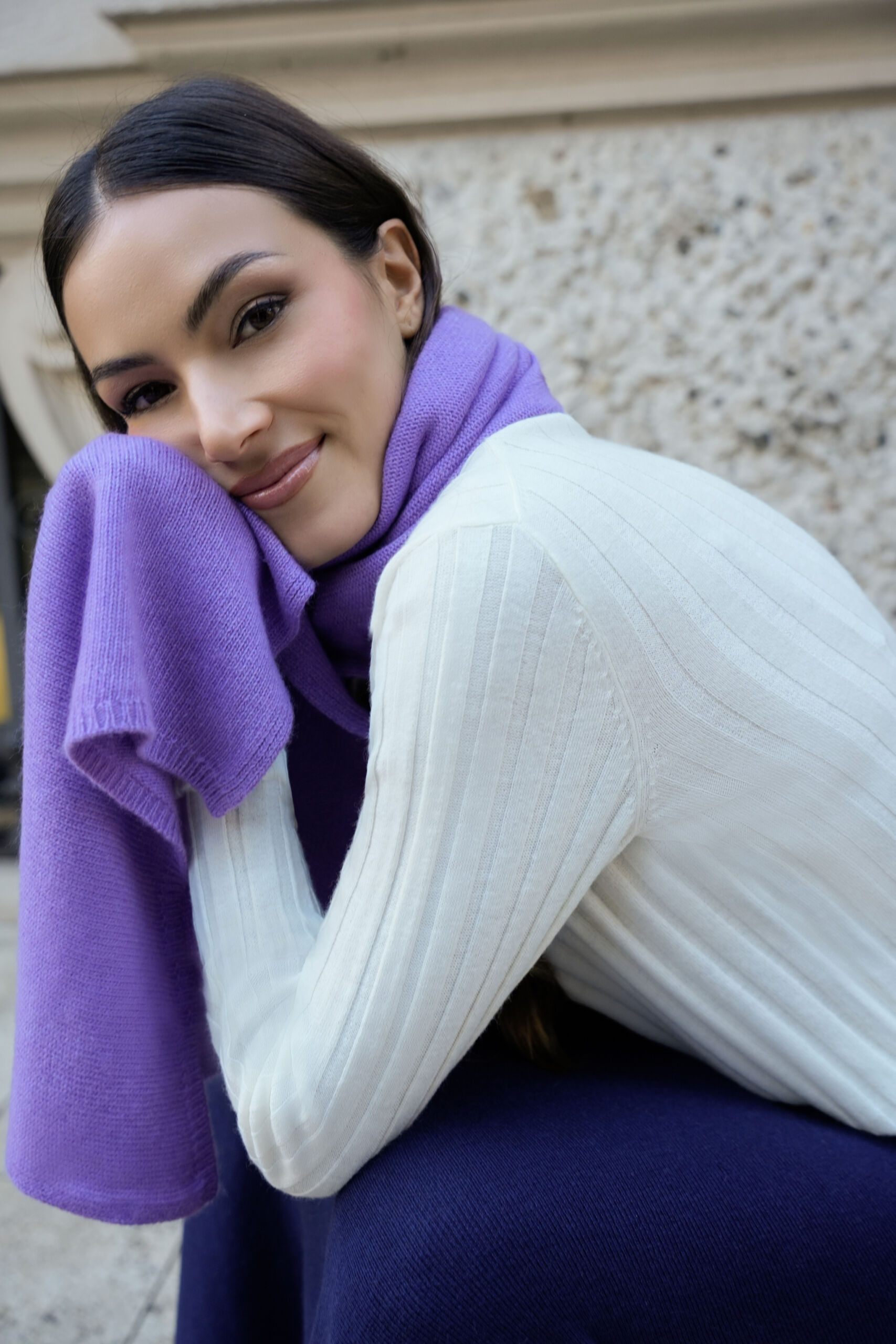 Trieste Lav 2 scaled 1stAmerican sciarpa da donna misto cashmere misura 45 x 215 - sciarpa invernale in misto cashmere 100% Made in Italy