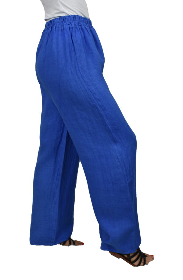 PANMAXPE2102 BLUETTE PANTALONE DA DONNA A GAMBA LARGA 100 LINO 3 1stAmerican pantalone da donna a gamba larga 100% lino Made in Italy - pantalone mare donna