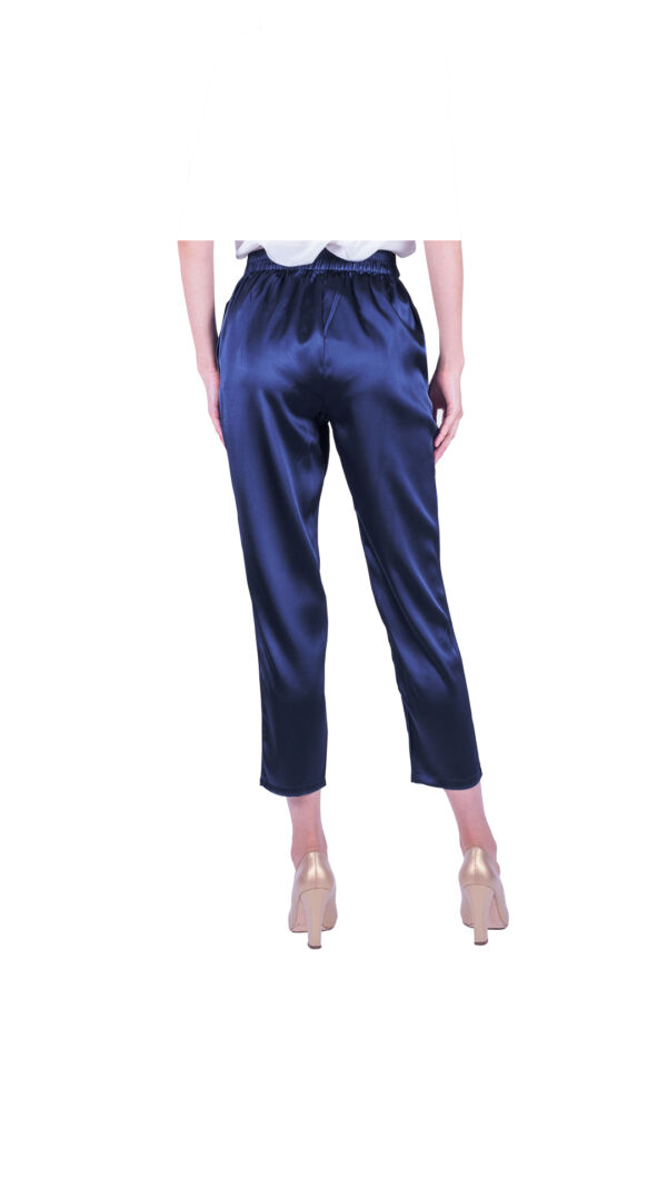 PANSILK01 BLU PANTALACCIO DONNA 1 1stAmerican elegante pantalone da donna 100% pura seta