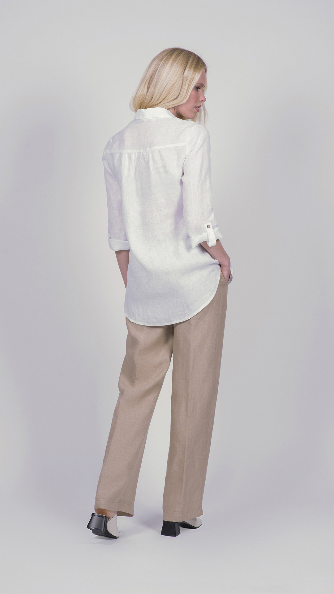 Camicia Sandy oversize 100% lino bianco donna