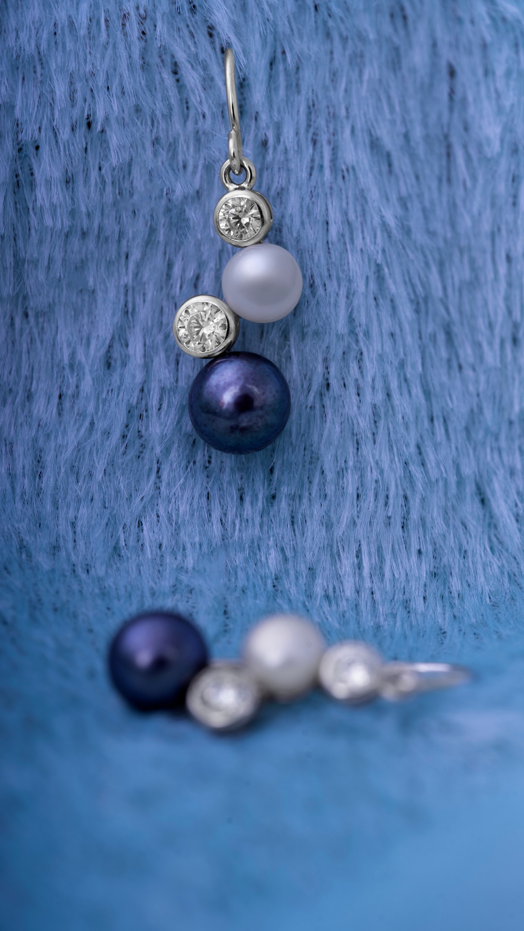 PS110960E 2 4 1stAmerican jewerly orecchini da donna in argento sterling con perla bianca nera e zirconi