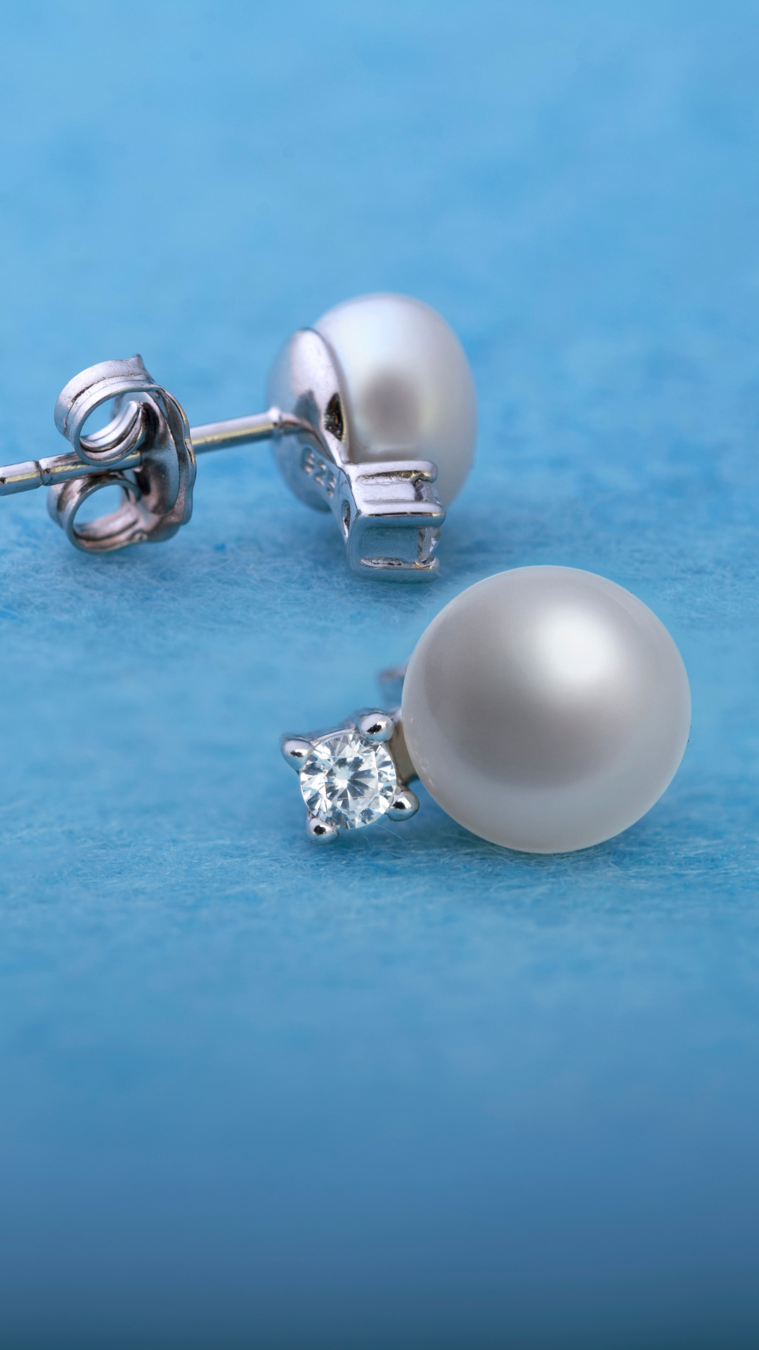 PS180584E 1 2 1stAmerican jewerly orecchini da donna in argento sterling con perla d acqua dolce Ø7x7.5mm e zirconi