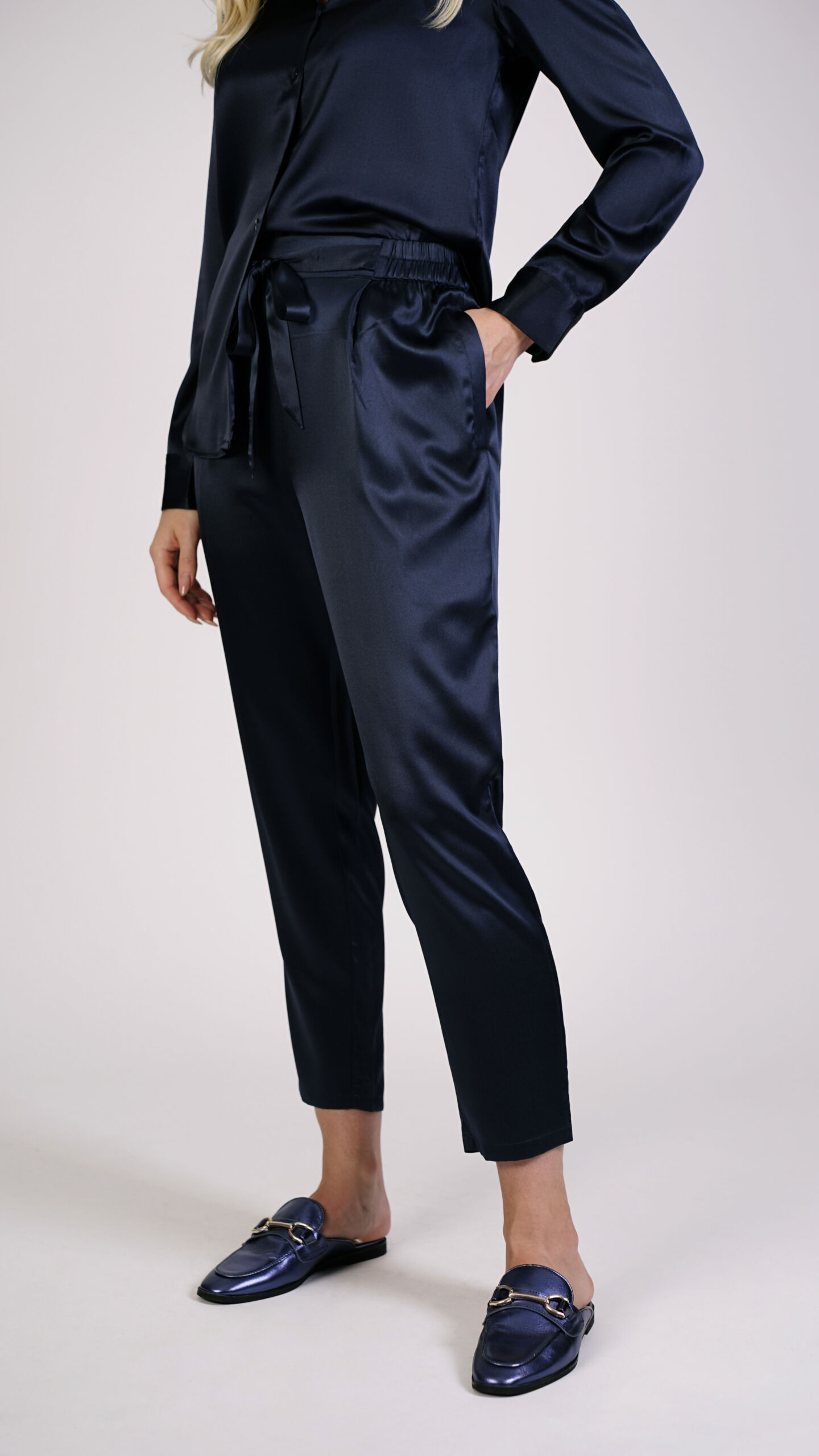 pansilk01 blu 1 scaled 1stAmerican elegante pantalone da donna 100% pura seta