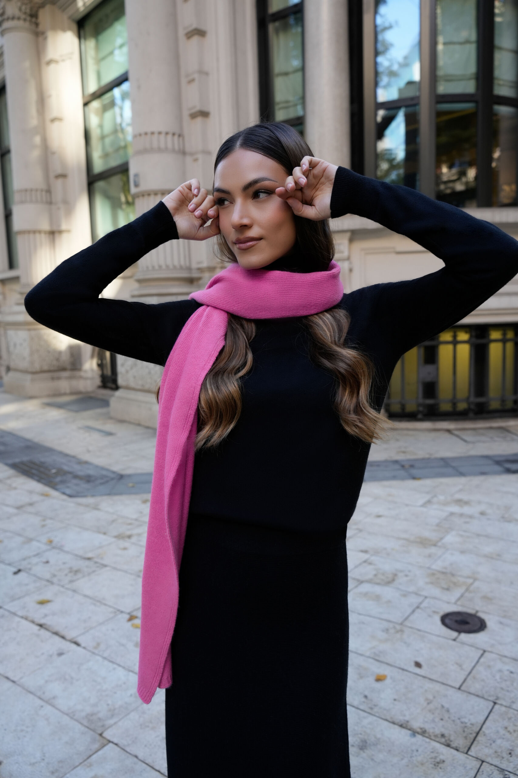 Trieste Fuxia 2 scaled 1stAmerican sciarpa da donna misto cashmere misura 45 x 215 - sciarpa invernale in misto cashmere 100% Made in Italy